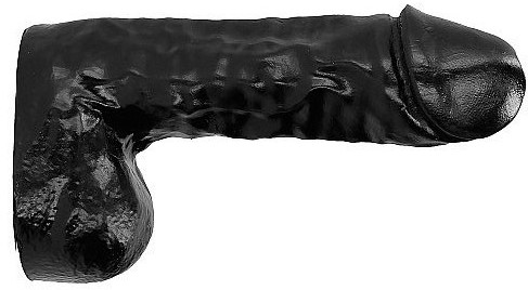 Anál - vagína univerzální černé dildo 19 cm s koulemi